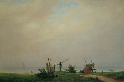 Allemand : Meeresstrand mit Fischer Bord de mer avec pêcheur - Caspar David Friedrich