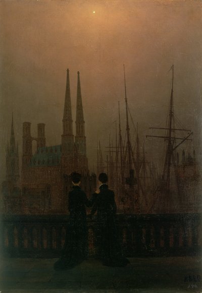 Port la nuit (Sœurs), vers 1818-20 - Caspar David Friedrich