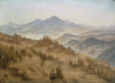 Paysage avec le Rosenberg dans les montagnes de Bohême - Caspar David Friedrich