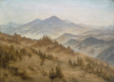 Paysage avec le Rosenberg dans les montagnes de Bohême - Caspar David Friedrich