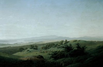 Paysage avec lac - Caspar David Friedrich