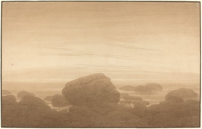 Lever de lune sur une plage déserte - Caspar David Friedrich