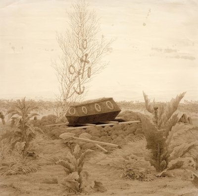 Cercueil sur une tombe fraîche - Caspar David Friedrich