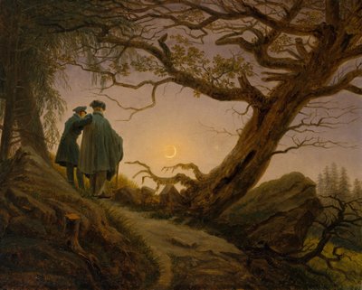 Deux hommes contemplant la lune - Caspar David Friedrich
