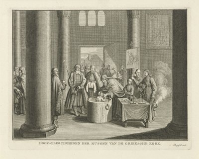 Le baptême en Russie, milieu du 18e siècle - Caspar Jacobsz. Philips