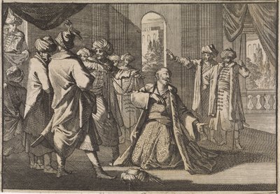 Emir Fakardin implore le sultan Murat IV pour sa vie, 1633 - Caspar Luyken (attributed to)