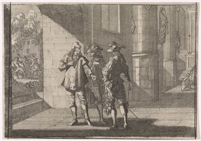 Masaniello parle avec deux nobles dans une église, 1647 - Caspar Luyken (attributed to)