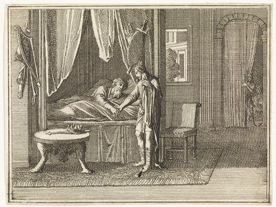 David, sur son lit de mort, adresse ses dernières exhortations à Salomon - Caspar Luyken