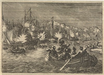Flotte espagnole conquise et brûlée par les Hollandais sur l