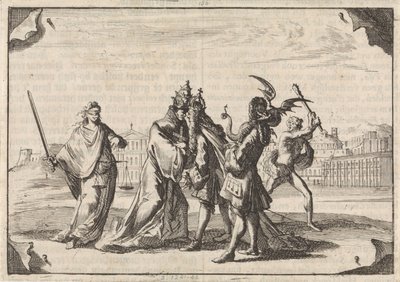 Caricature sur la lutte entre Louis XIV et le pape Innocent XI, 1687 - Caspar Luyken