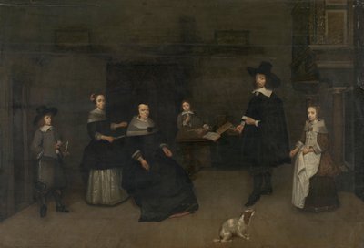 Scène de famille - Caspar Netscher (attributed to)