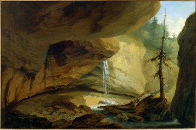 Grotte rocheuse avec cascade - Caspar Wolf