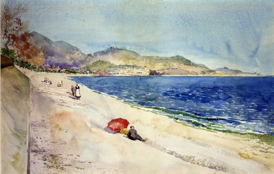 Sur la plage en dessous de la Promenade des Anglais, Nice, France - Cass Gilbert