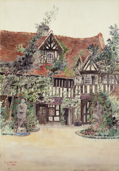 La petite cour, Hôtel Guillaume le Conquérant, Dives, France, 1924 - Cass Gilbert
