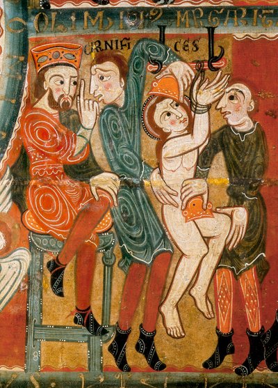 Le Martyre de Sainte Marguerite, la sainte étant torturée puis décapitée (détail) - Catalan School
