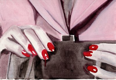 Journal de bord #46 (11.04.13 She was not detained), 2015 (huile sur papier) - Cathy Lomax