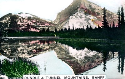 Monts Rundle et Tunnel, Banff, Alberta, Canada, vers les années 1920 - Cavenders Ltd