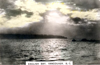 Coucher de soleil sur English Bay, Vancouver, Colombie-Britannique, Canada, années 1920 - Cavenders Ltd