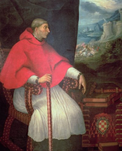 Portrait du Cardinal Francisco Ximenez de Cisneros (1437-1517) - Caxesi or Caxete Eugenio Caxes