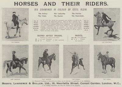 Publicité, chevaux et leurs cavaliers - Cecil Charles Windsor Aldin