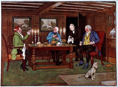 Connaisseurs Buveurs appréciant un verre de porto. Aquarelle de Cecil Aldin (1870-1935) 19ème siècle Collection privée - Cecil Charles Windsor Aldin
