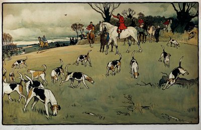 Scène de chasse, une piste - Cecil Charles Windsor Aldin