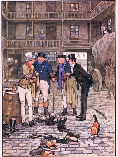 Sam dans la cour du White Hart - Cecil Charles Windsor Aldin