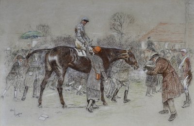 Mener le gagnant pendant que les bookmakers acclamaient, vers 1920-25 - Cecil Charles Windsor Aldin