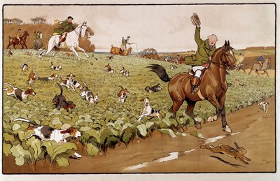 Aquarelle de Cecil Aldin (19e siècle) - Cecil Charles Windsor Aldin