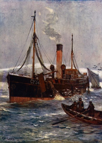 Un chalutier à vapeur islandais, vers 1910 - Cecil King