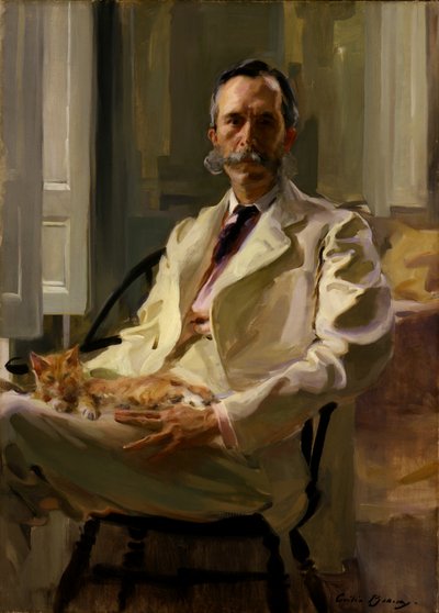 Homme avec le chat Henry Sturgis Drinker - Cecilia Beaux