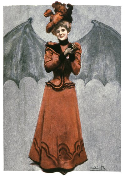Femme déguisée en diable, vers 1900 (illustration) - Cecilio Pla Gallardo