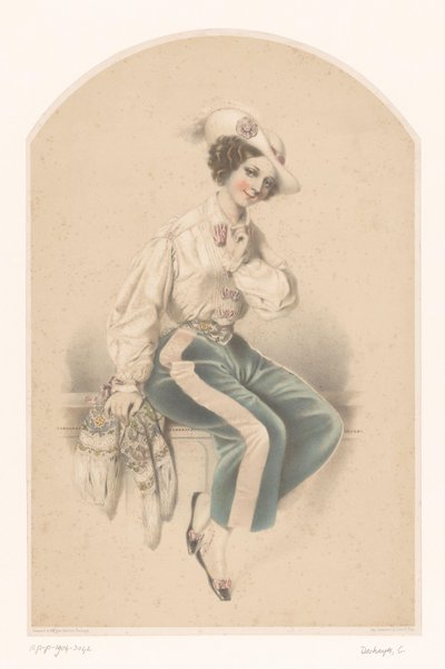 Jeune femme assise sur une balustrade - Celestin Deshayes