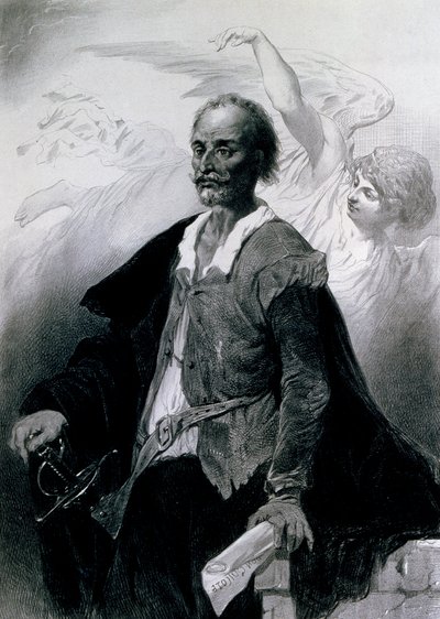 Portrait de Miguel de Cervantes Saavedra (Alcalá de Henares) - Celestin Francois Nanteuil