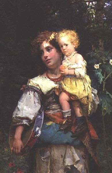 Femme et enfant - Cesare Auguste Detti