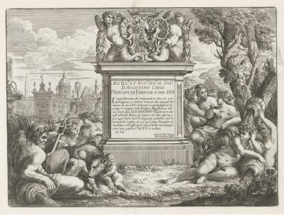 Dédicace à Agostino Chigi et vue de Rome - Cesare Fantetti
