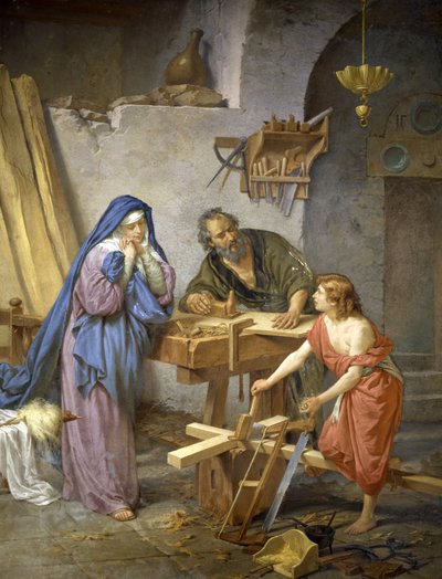 Joseph, Marie et Jésus dans la menuiserie - Cesare Maccari