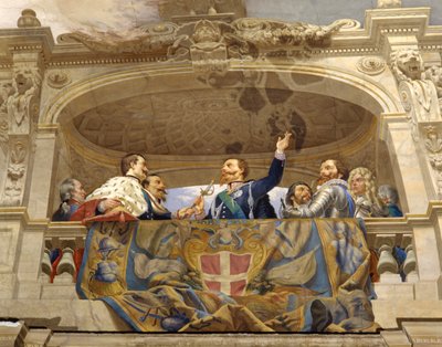 Carlo Alberto donnant l
