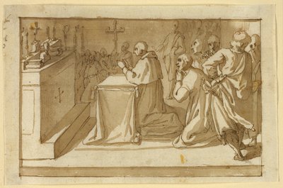 Saint Charles Borromée vénérant les reliques - Cesare Nebbia