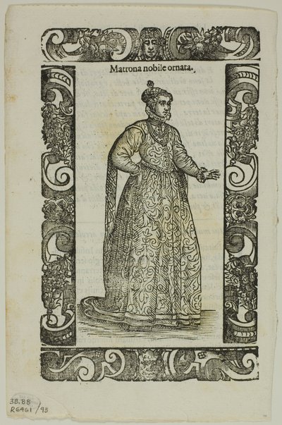 Feuillet de Habiti antichi e moderni, planche 93 des gravures sur bois des livres du XVIe siècle - Cesare Vecellio