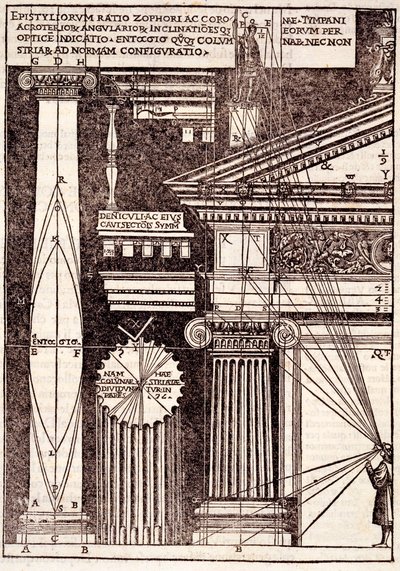 Exemples de proportions classiques, de Di Lucio Vitruvio Pollione de architectura a libri dece, par Gotardo de Ponte Como, 1521 - Cesare di Lorenzo Cesariano