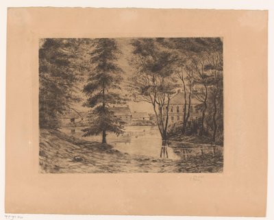 Vue sur le château de Ghlin - Ch. Perrin (signed by artist)