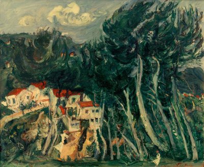 Ch. Soutine, Village à gauche, Arbres à droite - Chaim Soutine