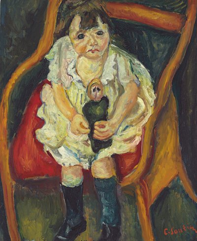 Petite fille avec une poupée; La Petite Fille à la Poupée, c.1925 - Chaim Soutine