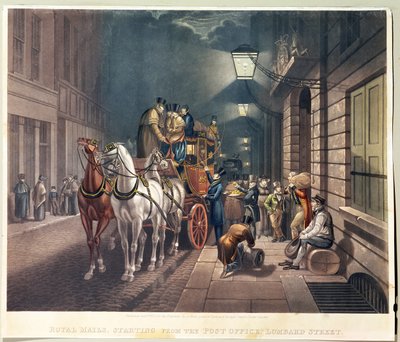 Départ des courriers royaux de la poste, Lombard Street - Charles Hunt