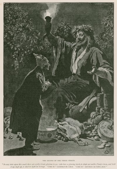 Illustration pour Un chant de Noël de Charles Dickens - Charles (after) Green