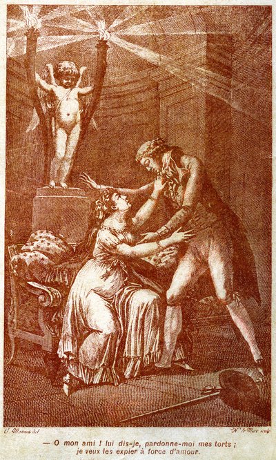 Illustration pour « Les Liaisons dangereuses » roman épistolaire de Choderlos de Laclos (1741-1803) (gravure) - Charles (after) Monnet