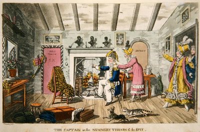 Le capitaine au couvent tournant la broche - Charles (c.1797 1850) (after) Williams
