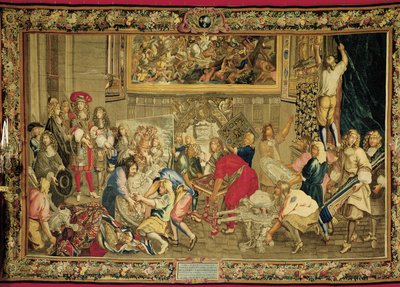 Louis XIV visitant la manufacture des Gobelins - Charles (studio of ) Le Brun