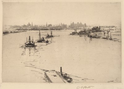 Williamsburg depuis le pont (Esquisse) - Charles A. Platt